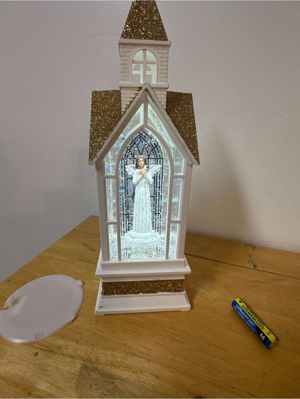Sullivan LED light up angel church water lantern